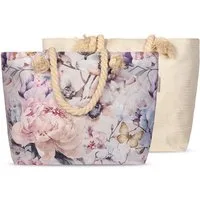 JACK Strandtasche Reißverschluss Baumwolle Descanso, mit wunderschönem Design, 40x55cm, Beachbag mit Innentasche