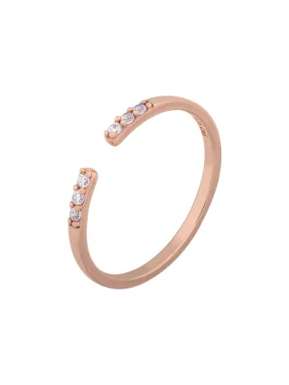 cai Ring 925/- Sterling Silber rosévergoldet offen Zirkonia Stacking