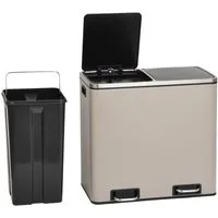 SVITA Mülltrennsystem, TM2X24, 48L (2x24L), Mülltrennsystem, Abfalleimer, Stahl, Taupe