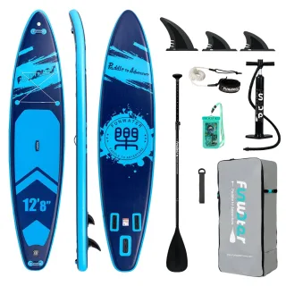 [EU Direct] FunWater 385X85X15CM Longer Wider SUP For Solo or 2+1 Family Adventure Load 230KG With Adjusted Paddle & Acc