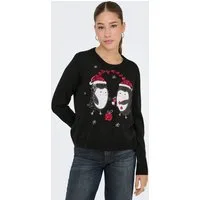 ONLY Weihnachtspullover ONLXMAS SHINE LS ONECK KNT Kunstfaser, Weihnachtsmotiv, Pailletten