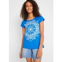 bonprix T-Shirt gerade Passform, Kurzarm, mit dekorativem Druck, aus Baumwolle