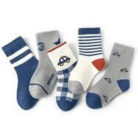 axy Socken axy Kinder Jungen Socken 5 Paar Multipack (Set, 5er-Pack, 5 Paar) Junge Geschenke Bunte Weich Neuheit Kindersocken Auto