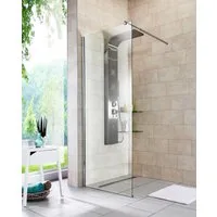 welltime Walk-in-Dusche Tropea light, Einscheibensicherheitsglas, Inklusive verstellbarem Wandarm