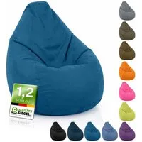 Green Bean Sitzsack Kinder Sitzsack Drop 60x60x90cm (mit Rückenlehne 60x60x90cm - Indoor Sitzkissen 220L EPS-Perlen Füllung, Kuschelig Waschbar), Bean Bag Bodenkissen Lounge Chair Sitzhocker Kindersitzsack