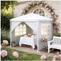 FIVMEN Pavillon Gartenpavillon Partyzelt 3x3/3x6/3x9m Festzelt Bierzelt, mit Seitenwänden Fenster Outdoor Gartenzelt für Party