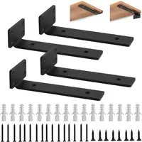 TUWENA Wandregalhalter 4 Stück Regalhalterung, Schwerlastträger unterstützung DIY (5mm dick), 4-tlg., 90Grad Regal Halterung Wandregal Halterung, Metallwinkel mit Schrauben