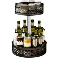 TUWENA Gewürzregal Gewürzregal, 360° Drehbar Küchen Organizer mit 2 Etagen, Drehteller