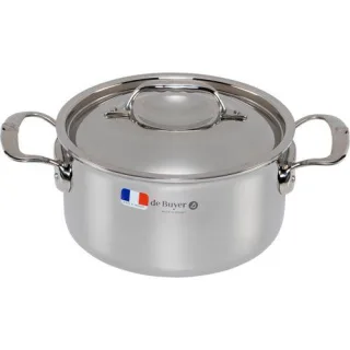 De Buyer Affinity Bratentopf Edelstahl mit Deckel 20 cm