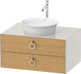 Duravit White Tulip Konsolenwaschtischunterbau wandhängend Natur Eiche & Nordic Weiß Matt & Seidenma WT49900H5390010