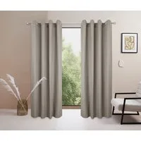 OTTO home Vorhang Raja (2 St), Ösen, blickdicht, Polyester, einfarbig, Einfache Montage, Pflegeleicht, Ösen, 2 er Pack, uni
