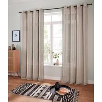 OTTO home Gardine Fiete (1 St), Ösen, halbtransparent, Leinen Optik, monochrom, basic, pflegeleicht, verschiedene Größen