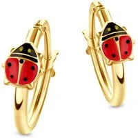 Miore Paar Creolen MBC926E für Kinder aus 9K (375) Gelbgold 14 mm x 5,5 mm, - Made in Italy