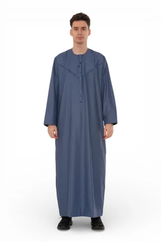 Herren Eid Blaue marokkanische Jubba Robe Djellaba Ramadan Eid Thobe – HM11