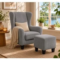 Home affaire Ohrensessel Chilly, Sessel mit Hocker (Set, 2-St., bestehend aus Sessel und Hocker), in Cord und Microfaser-Bezug, Unser Dauertiefpreis