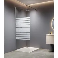 welltime Walk-in-Dusche Tropea Banda, Einscheibensicherheitsglas, 8mm Starke Scheibe mit Streifendekor