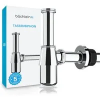Bächlein Siphon Tassensiphon mit abnehmbarer Reinigungskappe, massives, verchromtes Messing