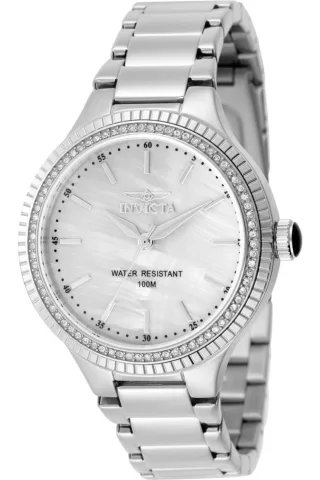 Invicta Angel 50648 Damenuhr - Quarzwerk - Edelstahl mit Perlmutt Zifferblatt - 38 mm