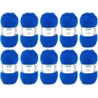 Gründl Wolle Lisa Premium Uni im 10x50g Wollpaket zum Handarbeiten Häkelwolle, (Wolle zum Stricken, Häkeln, Handarbeiten, Handstrickgarn), weich und pflegeleicht, ohne Schurwolle
