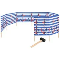 Garronda Windschutz Strand Sichtschutz 12m lang mit Gummihammer Garten Meer GAEX001