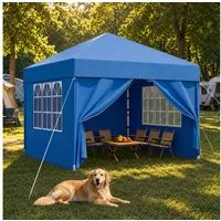 HOMALL Faltpavillon 3x3/3x6 m Gartenpavillon Höhenverstellbarer Pop Up Pavillon, mit 4 Seitenteilen, (Windfester Pavillon mit Seitenteilen und Tragetasche, für Garten Camping), Höhenverstellbar Gartenzelt mit mückennetz, UV-Schutz 50+