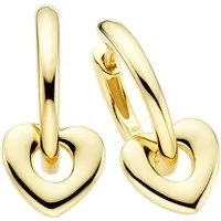 Aniston JEWELRY & WATCHES Paar Creolen Schmuck Geschenk Ohrschmuck Ohrringe mit Herzeinhänger, Einhänger abnehmbar