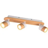 TRIO Leuchten LED Deckenstrahler, Dimmfunktion, LED wechselbar, warmweiß, innen, Holz-lampe Spot schwenkbar, Deckenstrahler Treppenhaus 48cm