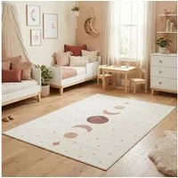Carpettex Kinderteppich Boho Mondphasen, Rechteckig, Höhe: 8 mm