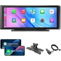 ESSGOO Tragbar Kabellos Apple Carplay Android Auto 8" Touchscreen Bluetooth Navigationsgerät (Autoradio Bluetooth Sprachsteuerung)