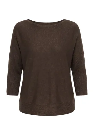Bianca - Pullover mit 3/4-Ärmel braun - Gr. - 36