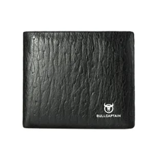 BULLCAPTAIN Men's RFID Genuine Leather Billfold Wallet with Gift Box Business Casual Multi-Card Slot Card Holder Money C