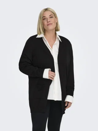 ONLY CARMAKOMA - CARESLY L/S OPEN CARDIGAN KNT NOOS Black - Gr. - 46/48