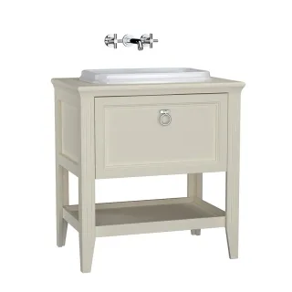 VitrA Valarte Set 78 cm Einbauwaschtisch + Waschtischunterschrank 1 Vollauszug Elfenbein Matt,62197 62197