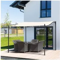 Outsunny Pavillon Festzelt, Gartenzelt, Gartenpavillon, Überdachung, mit 4 Seitenteilen, (Pergola, Gartenpavillon), für Garten, Balkon, Creme