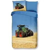 soma Bettwäsche Kinder Trecker Bettwäsche Traktor Bettwäsche, Renforcé, 2 teilig, 135x200, Reißverschluss, Wendeoptik, Kind, Junge, Traktor