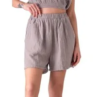WENOR Shorts Shorts Musselin Sommer-Hose, 100 % Baumwolle, elastischer Bund luftiger Schnitt, mit Komfortbund & Seitentaschen