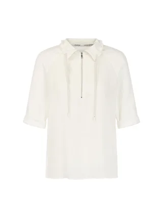 Marc Cain Sports - Troyer-Blusenshirt mit Feinripp off-white - Gr. - 40