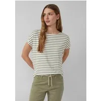s.Oliver Kurzarmshirt T-Shirt Fließendes Jersey-Shirt mit überschnittenen Schultern