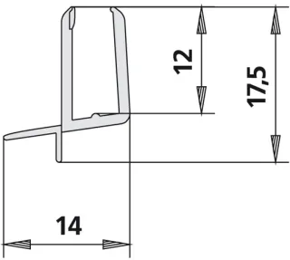 Kermi 4269 2x Dichtleiste, Länge: 550 mm, 2534045 2534045