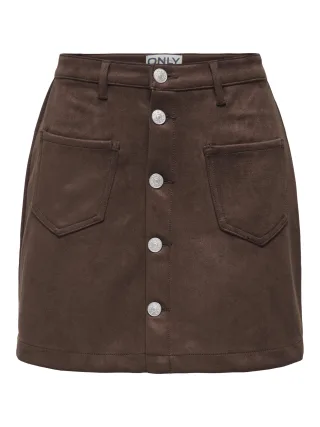 ONLY - ONLAMAZING-STINA FAUX SUE SKIRT PNT NOOS Chocolate Torte - Gr. - XS