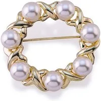 Firetti Brosche Schmuck Geschenk Ansteckschmuck Perlenbrosche, mit Glasperle