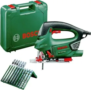 Stichsäge PST 900 PEL Set grün/schwarz, Koffer, 10 teiliges Sägeblatt Set PB11, 620 Watt