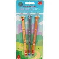 Legami Gelschreiber Set mit 3 Löschbaren Gelstiften - Erasable Pen - Fur-ever Friends