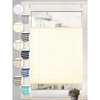 Sonello Plissee ohne Bohren Rollo Klemmfix für Fenster & Tür Lichtschutz, blickdicht, ohne Bohren, verspannt, Klemmfix, 30cm x 100cm Creme Faltrollo, Easyfix, Sonnenschutzrollo, Jalousie