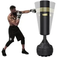 Dripex Boxsack Freistehender Boxsäcke Standboxsack MMA Boxpartner, Einzigartige Gummi Integrierte Stoßdämpfung, Geräuschabsorption