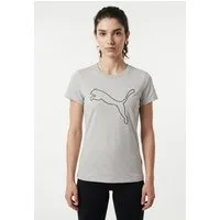 PUMA Trainingsshirt W TAD ESSENTIAL HEATHER LOGO TEE Kurzarm, sportliches T-Shirt, für sportliche Aktivitäten