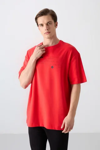 Übergröße Bedrucktes Rundhals-T-Shirt