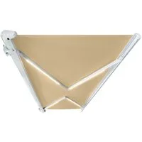 HOME DELUXE Markise ELOS LED Vollkassettenmarkise (Komplettset) mit LED – Beleuchtung & pulverbeschichteter Aluminiumrahmen