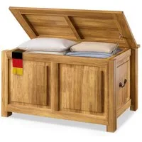 Deuba Holzkiste Antik, mit Deckel Groß 103L Volumen Sitzbank Stauraum 160kg belastbar Holz