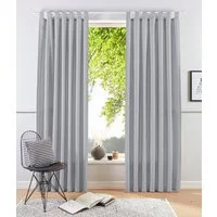 OTTO home Vorhang Raja (2 St), Schlaufen, blickdicht, Polyester, 2er-Set, Bestseller, einfarbig, modern, pflegeleichte Mikrofaser